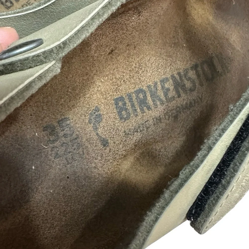 BIRKENSTOCK PALU LOGO BS NARROW BIRKO-FLOR SANDAL GREEN EU 35 US 4.5